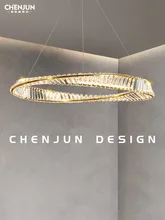 

Italian Affordable Luxury Style Crystal Lamp Large Living Room Chandelier Dining Room Designer Model Ring Bedroon Simple Lamps