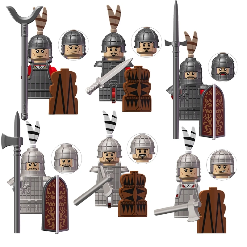 

21pcs Han Dynasty Soldier Army Heavy Troopers Light Infantry Medieval Knights Group Figures Building Blocks Bricks Castle Toy