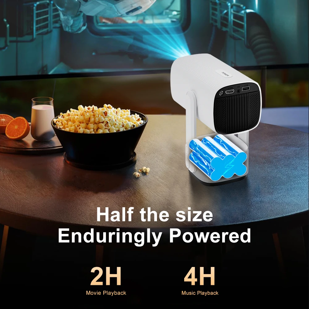 Salange 4K Projector K2 Smart Android 11 Ambient Light BT Speaker WIFI Auto Focus Keystone Free-Style, portable projector