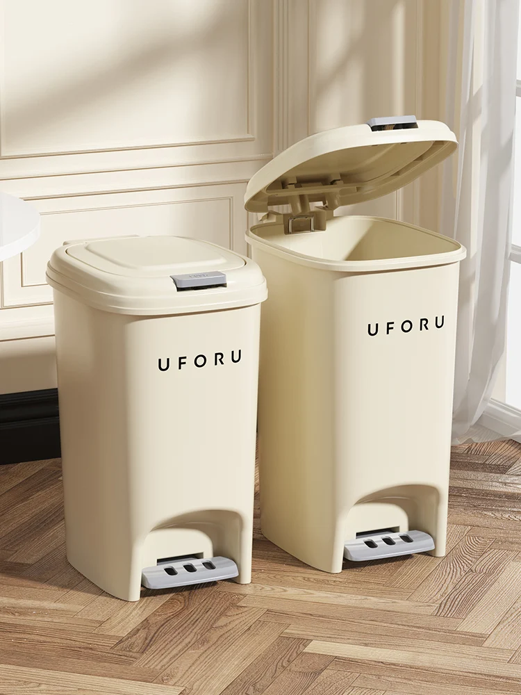 Double Pedal Trash Can 10L20L - Large Capacity Foot-Push Bin for Kitchen Bathroom Living Room