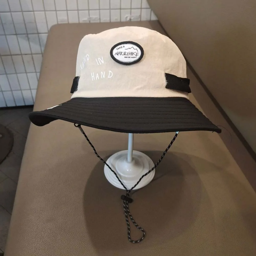 Breathable Children Fisherman Hat Korean Style Letter Embroidery Kids Bucket Cap Comfortable Windproof Rope Quick-dry Sun Hat