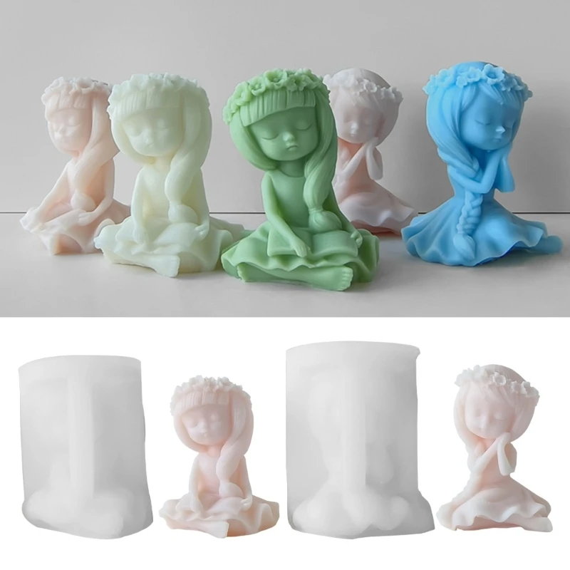 

Girl Candle Silicone Mold for Handmade Desktop Decoration Gypsum Epoxy Resin Aroma Candle Mould for Home Decorations