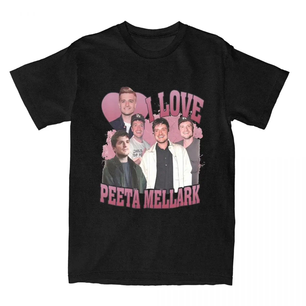 

Футболка с коротким рукавом, круглым вырезом и надписью «I Love Peeta Mellark»