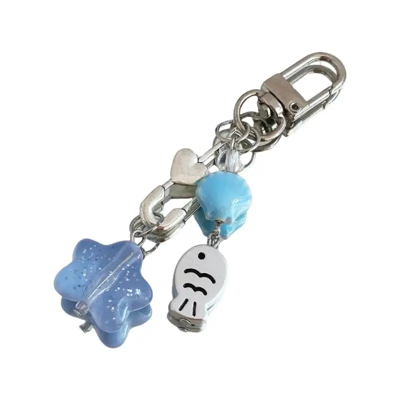P9FE Seestern-Muscheltier-Design, cooler Sommer-Handy-Anhänger, stilvolles Handy-Accessoire für Frauen, die den Ozean-Stil – Detail 10