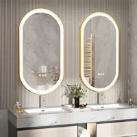 Large LED Oval Bathroom Mirror with Stepless Dimmable Lighted Vanity Mirror for Wall Mounted Vanity with Frame Anti-Fog Memory 2