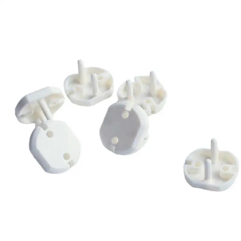 1-10PCS Kids Sockets Cover Plugs 2-hole Anti Electric Shock Plugs Protector White European Standard Abs Baby Row Plug Cover socket covers