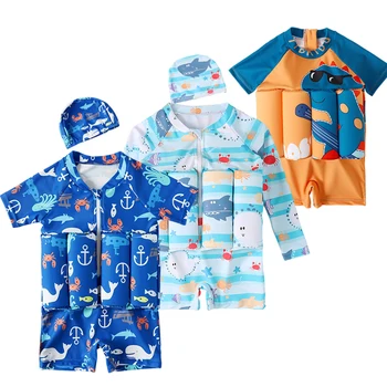 New Cartoon Print Kid Baby Boys Buoyancy Swimsuit Children Swimwear Floating Rash Guards Bathing Suit Girls Boys Beach Wear 1