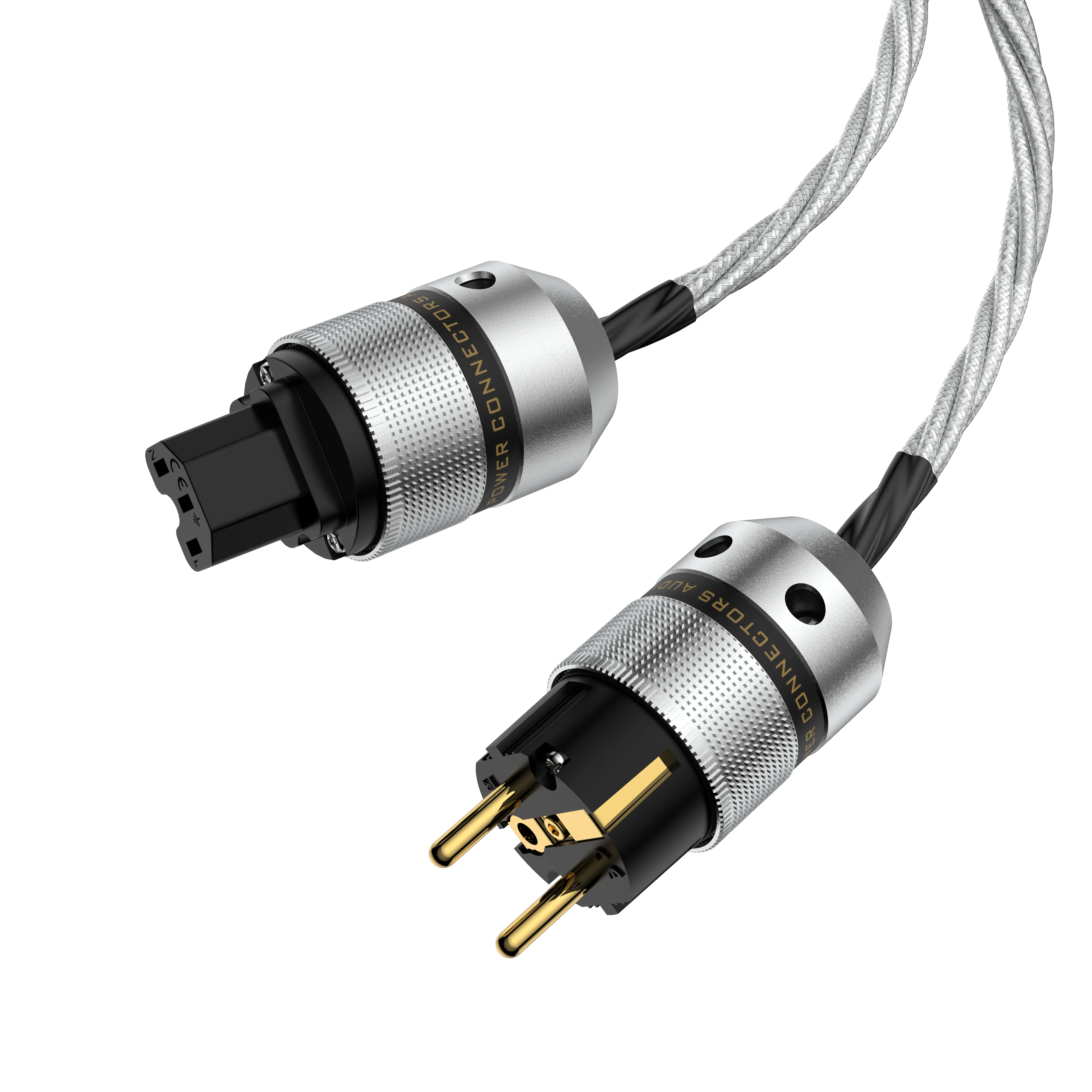 HiFi Audiophile 6N OCC 은도금 전원 케이블 EU/US/AU DAC 증폭기 전원 필터용