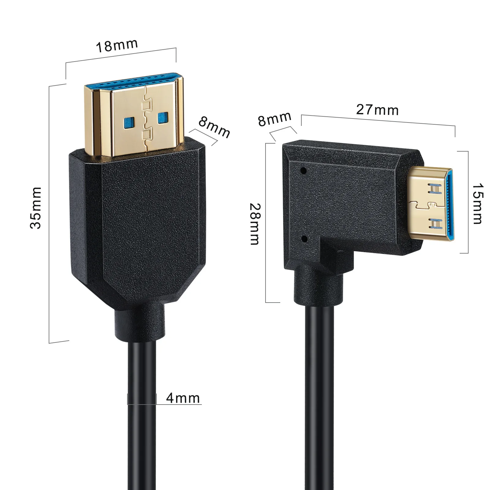 Mini HDMI to HDMI 8K Cable[Gold-plated shell,Braided] High Speed 4K@120Hz  4K@60Hz HDMI 2.1 Cord,Compatible with Nikon,Canon