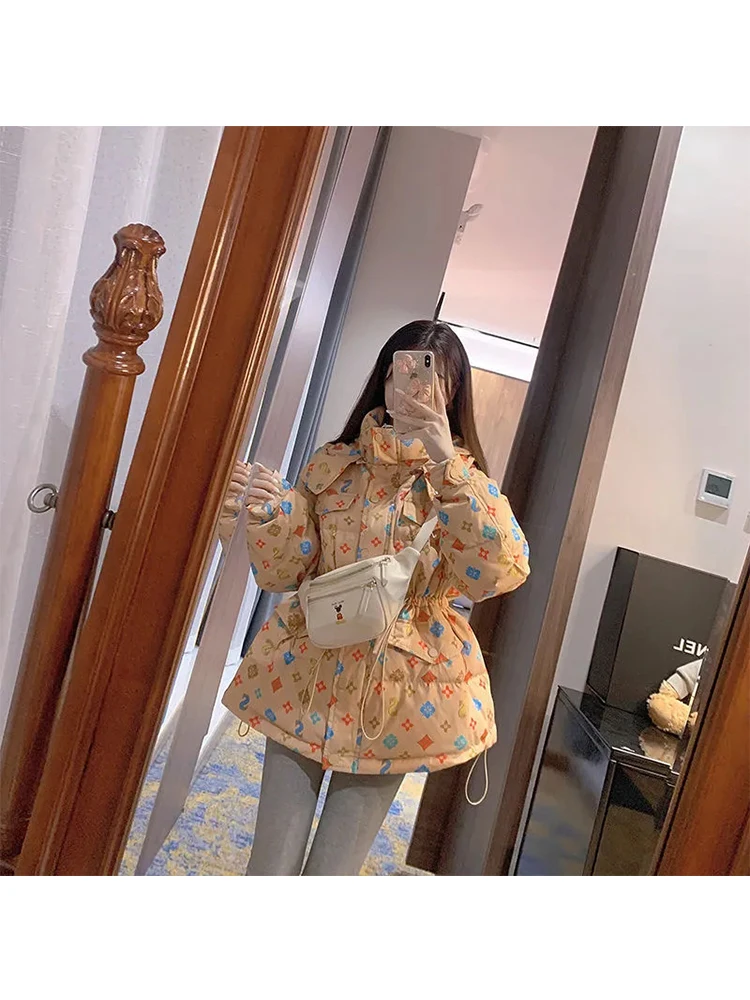 

Winter Women's Parka Coat Warm Thick Warm Jacket Korean Fashion Trend Casual Parkas Coat Ladies Fur Collar Outwear Hoodie Parka