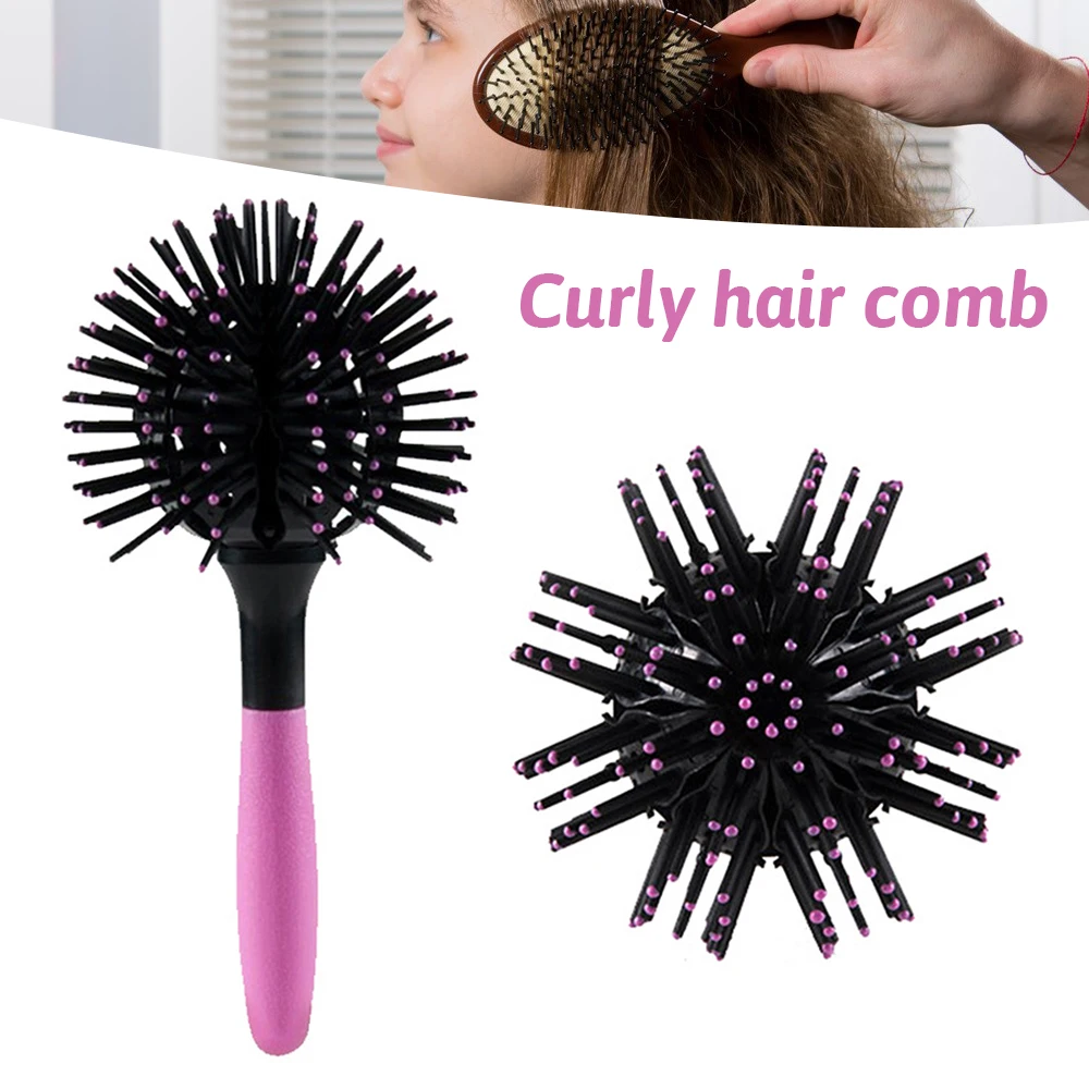 3D Round Hair Brushes Comb Salon Make Up 360 Degree Ball Styling Tools Magic Detangling Hairbrush Heat Resistant Hair Comb