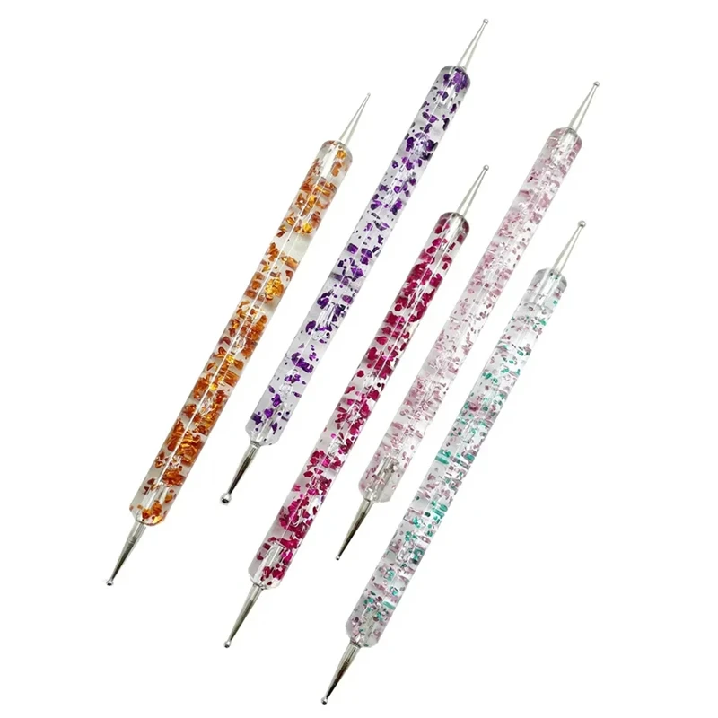 Description Picture 5 of item5Pcs Nail Art Dotting Pen Crystal Beads Handle Dual-ended Drawing Painting Rhinestones Gems Pens UV Gel Brush Manicure Tools