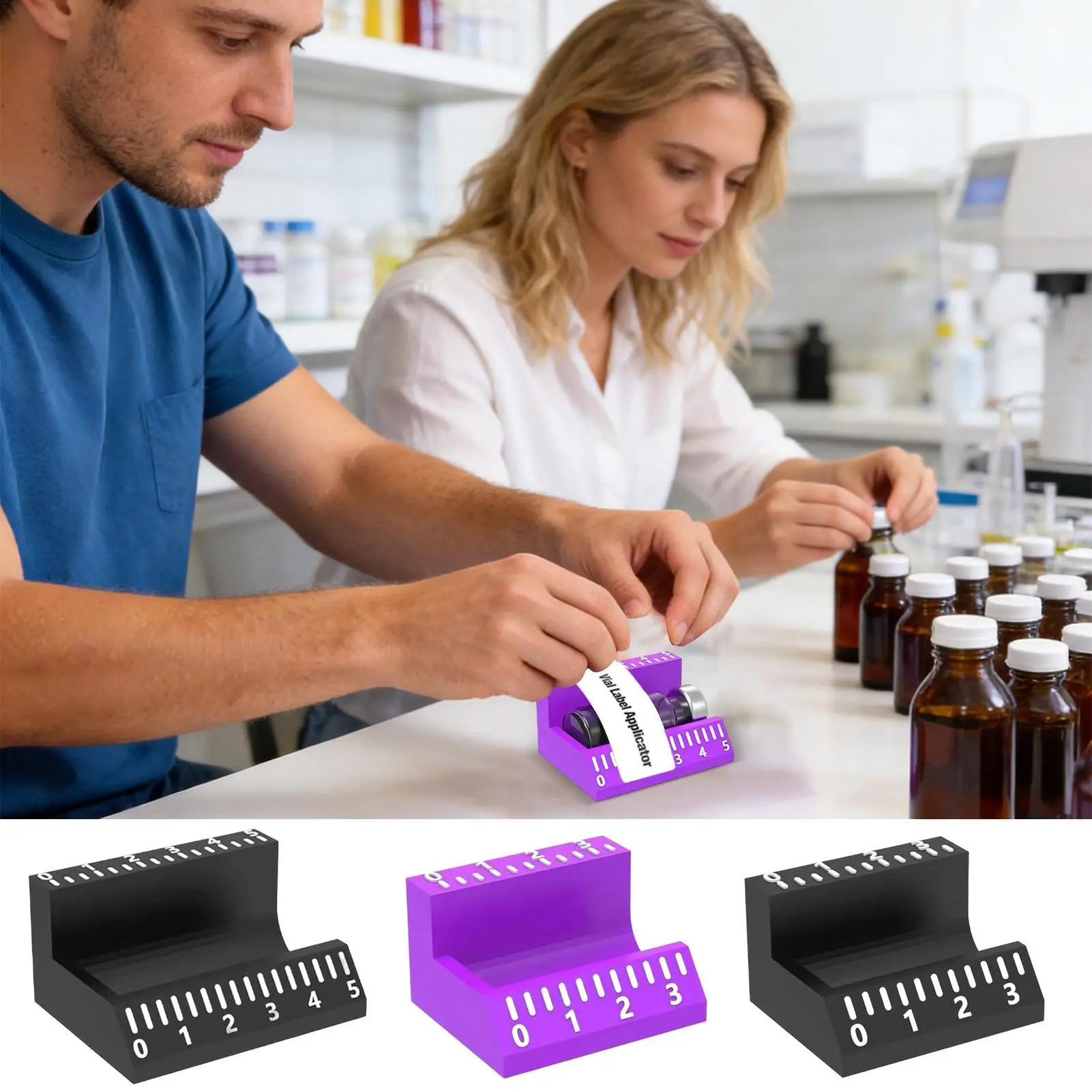 Precision Reusable Label Applicator for Small Bottles and Containers