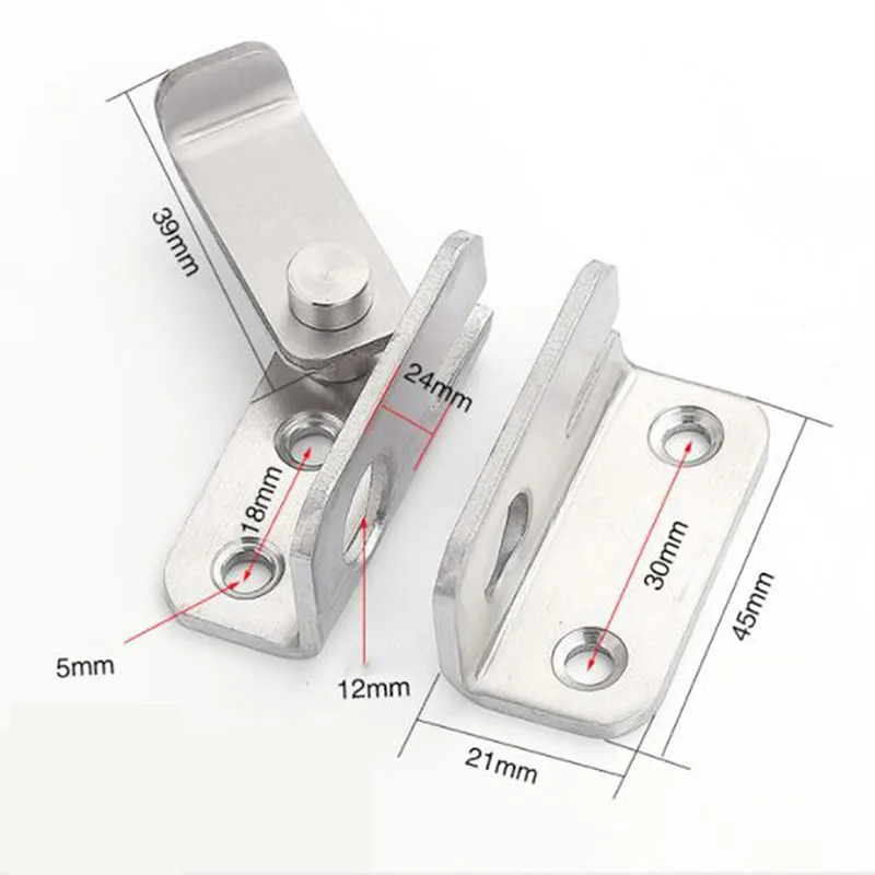 Turn On Left / Right Brief Simple Bolt Anti-theft Security Door Thick Stainless Steel Thicken Bolt Locker Lock Hasp