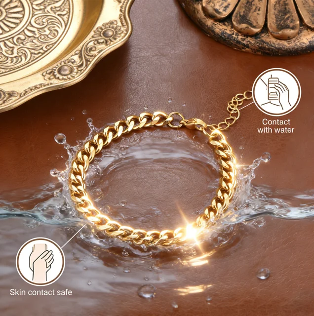 Bracelet pour homme en acier inoxydable 316L, largeur 6/8 mm, style gothique Y2K cubain, accessoires rétro steampunk américains, prix de gros