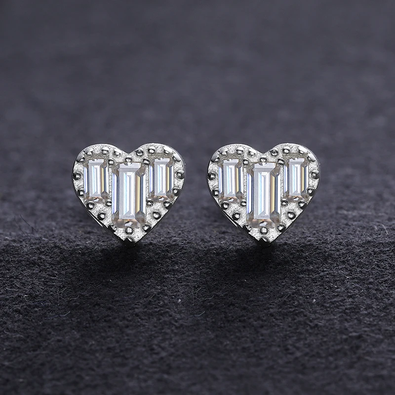 Classic Round Moissanite Earrings in 925 Silver