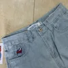 Polar Big Boy Embroidery Jeans Y2K Pants Streetwear Gothic Cartoon Blue Baggy Jeans Retro Punk Rock High Waist Denim Trousers 2