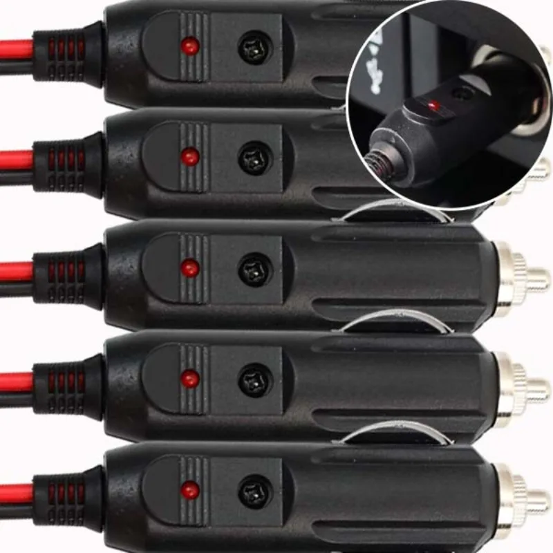 12V-24V 자동차 시가 라이터 플러그 남성용 헤드(표시등 포함) 차량용 전기 ..