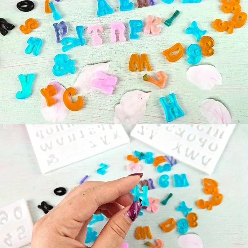 Silicone Alphabet and Number Molds for  Fondant DIY Baking Ideal for Holidays Like Christmas Uppercase and Lowercase Letters