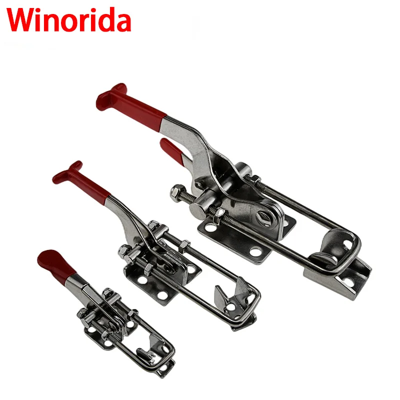 Buckle Lock 304 Stainless Steel / Iron galvanized Quick Fixture Adjustable Clamp Box Buckle Horizontal Fixture Door Bolt Clamp buckle clamp