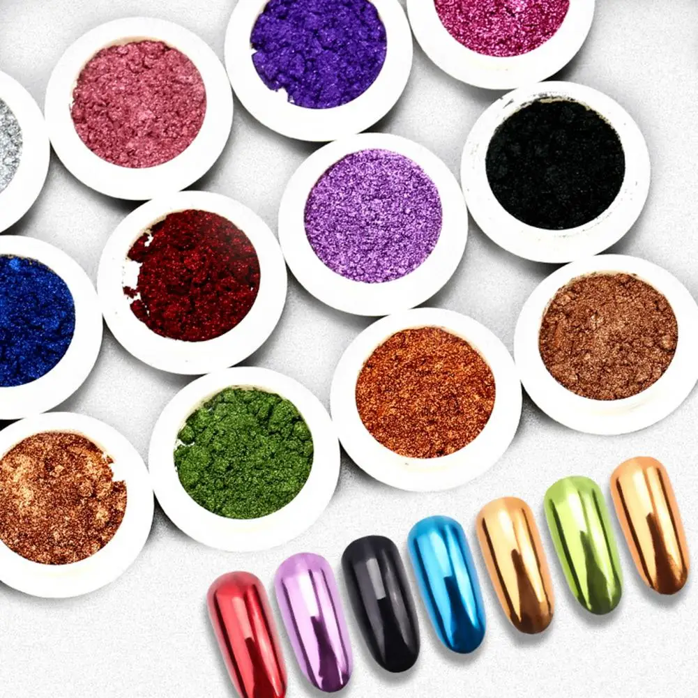 Nail Art Powder Fine Texture Nail Powder Texture Mirror Shiny Glitter for Metal Effect Uv Polish Diy Manicure