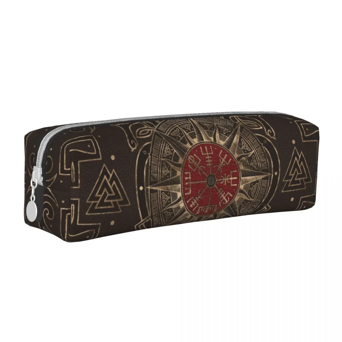 

Vegvisir Viking Ornament Nordic Mythology Pencil Cases Runes Pencil Box Pen Box Student Bags School Supplies Zipper Stationery