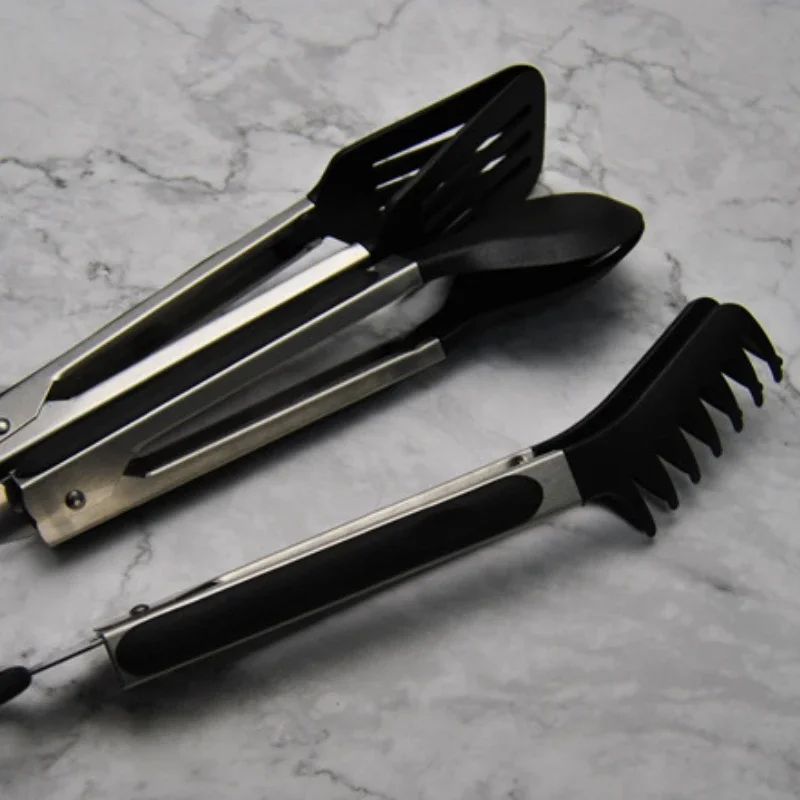 Food Serving Tong Spaghetti Tong Non-Slip Silicone Pasta Tongs Teeth Lock High Temperature Resistance Kitchen Noodles Clips Tool