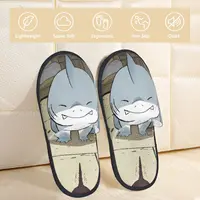 Winter Home Cotton Slippers Cute Jeff The Landshark Merch Household Fur Slippers Slides Living Room Cozy Non-skid Slides 2