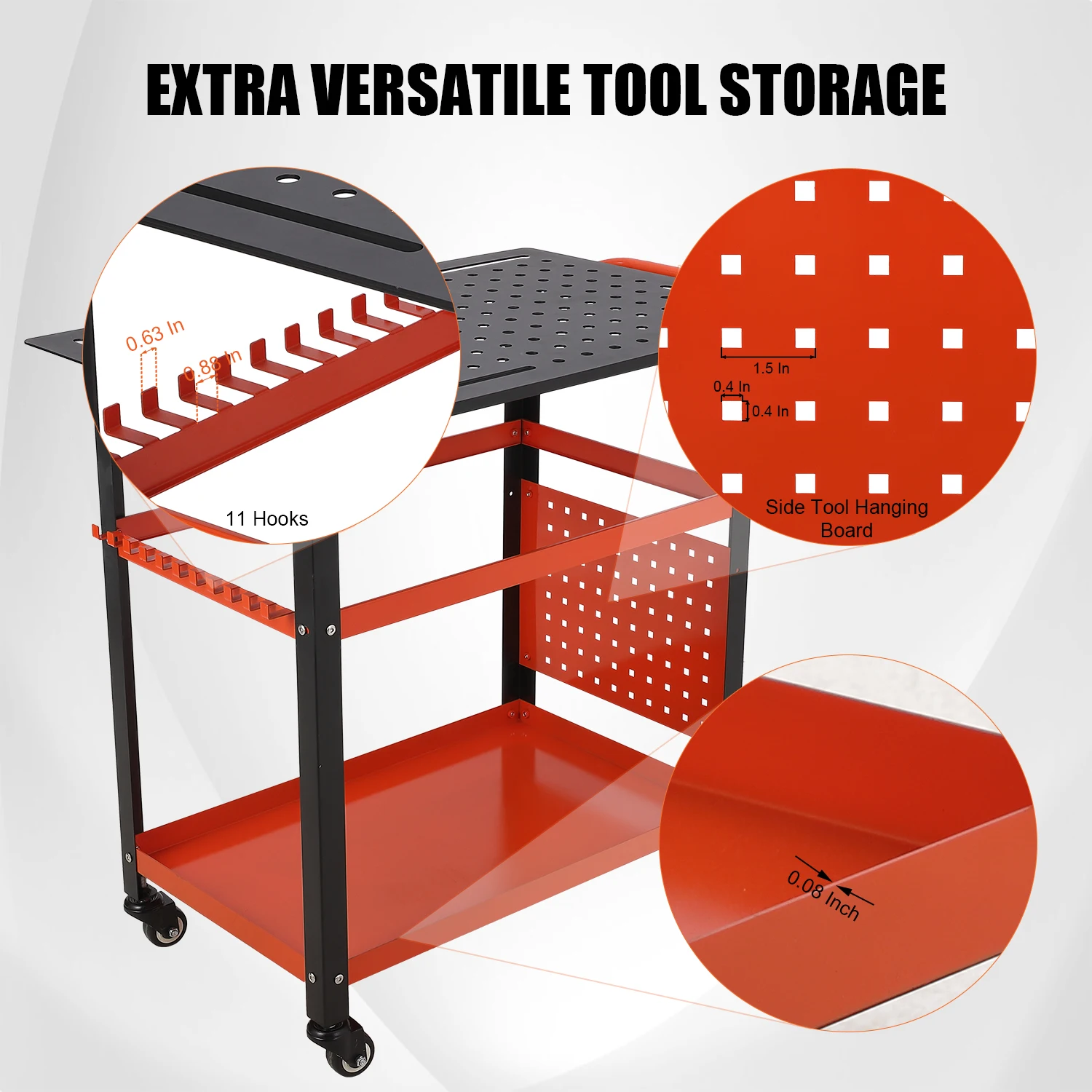 Steel Welding Table,1200 Lb Portable Welding Fixture Table for Shop,Rolling Welding Table with 5/8" Holes for Shop Garage 3