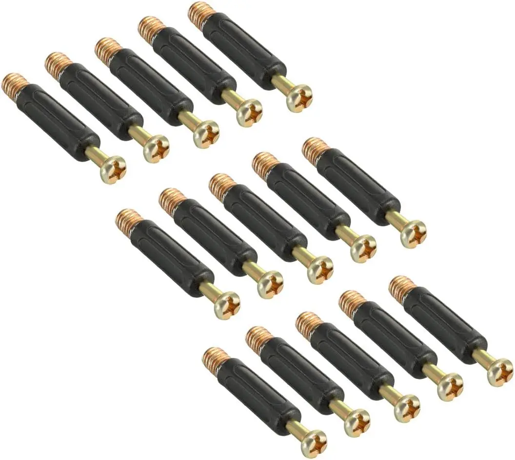 

Furniture Connecting Fitting 6mm Dia Thread Bolts Screws Plastic Covered 15 Pcs