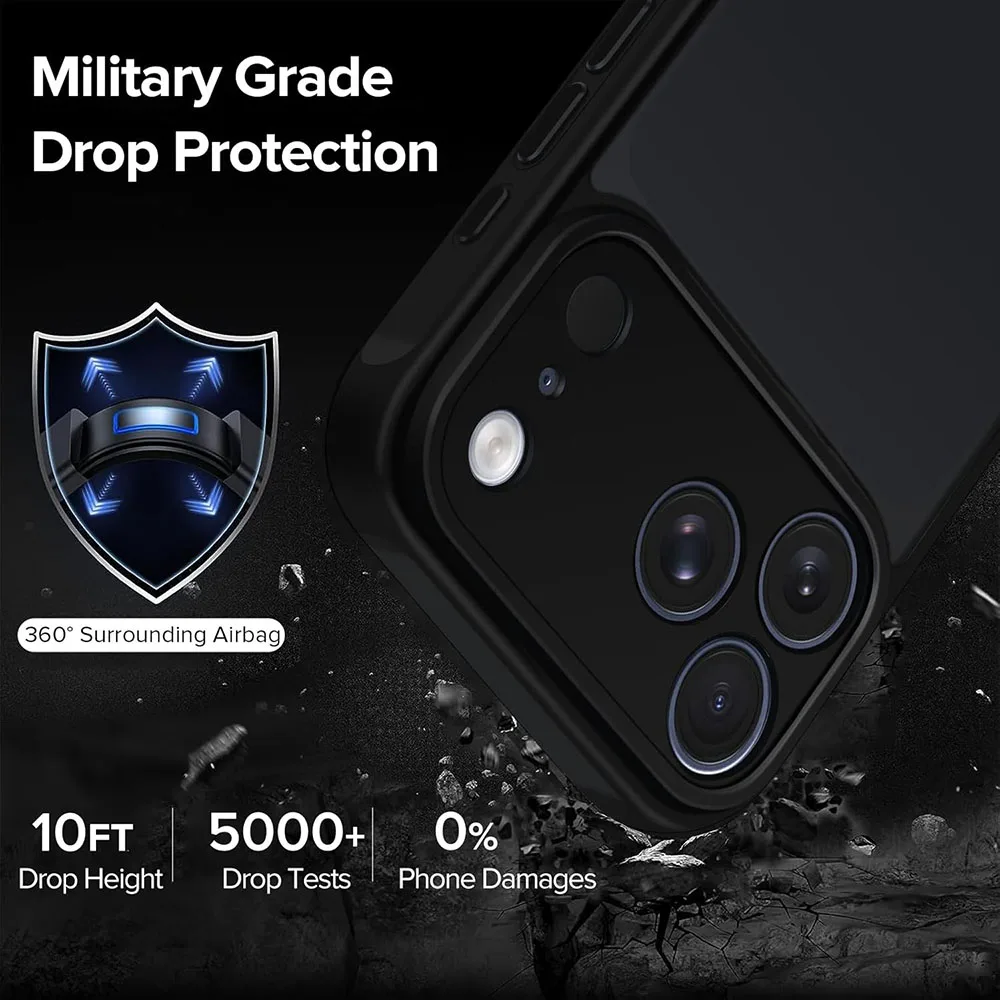 Rugged Shockproof Military-Grade Armor Case with Matte Silicone Finish