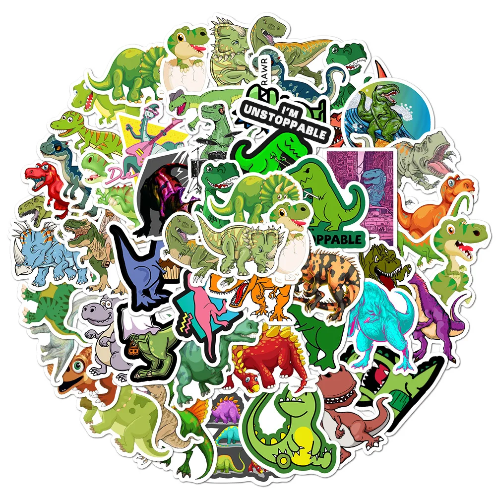 10/30/50pcs  Funny Dinosaurs  Animal Cartoon Sticker Kawaii Diy Phone Skateboard   Laptop Car Motorcycle Decoration Sticker