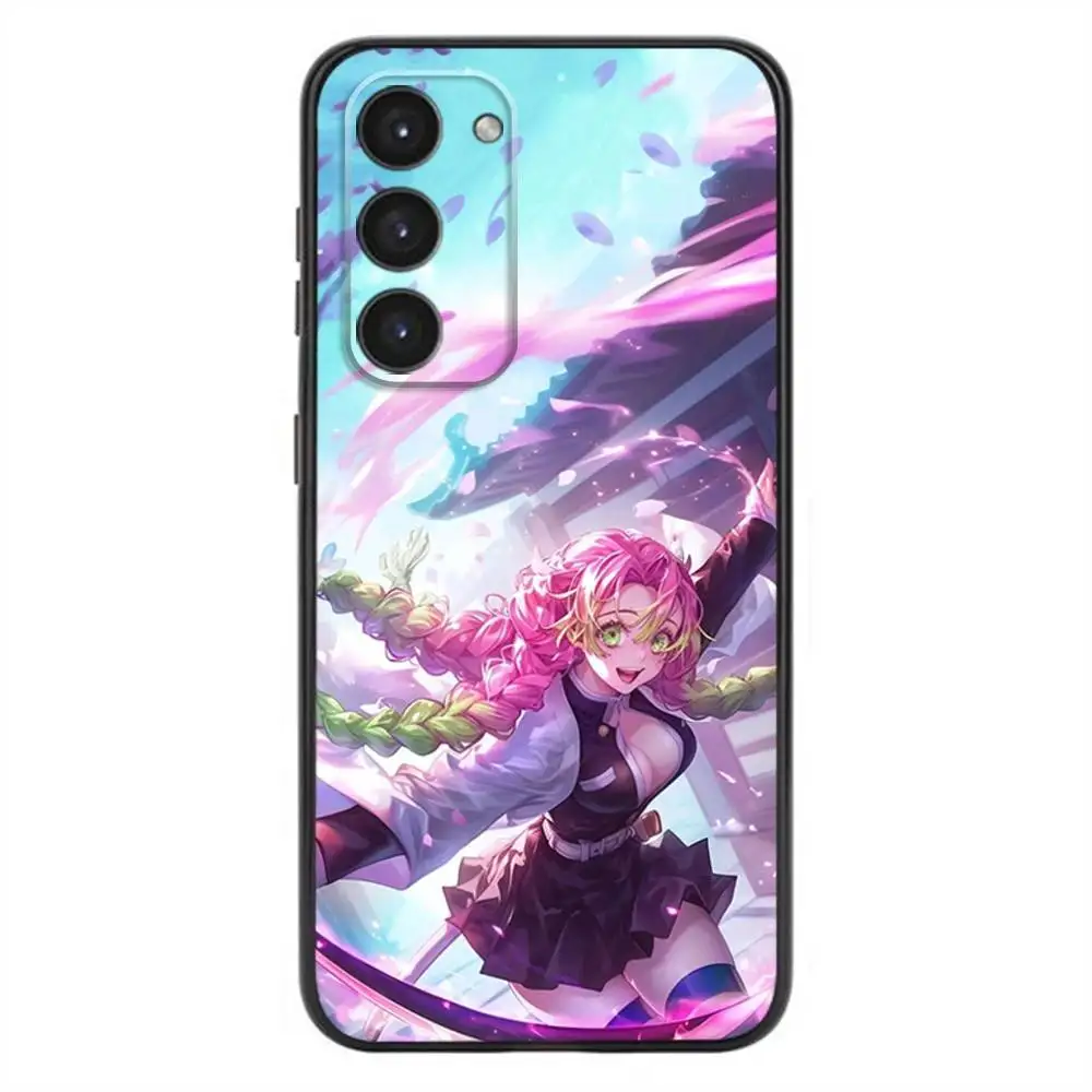 Elegant Mitsuri & Obanai Soft Silicone Black Phone Case