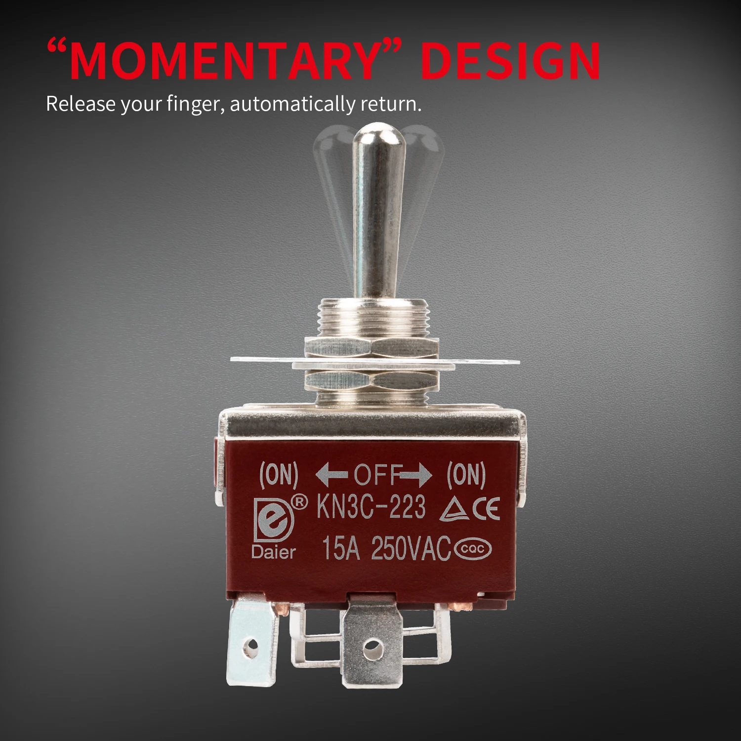 Taiss interrupteur inverseur de polarité 12v Moteur à Courant Continu 10A 6  Broches 3 Positions Momentanée ON-Off-ON Interrupteur à Bascule noir  Polarité Inverseur Avec Fil KCD2-223-M-JT : : Auto et Moto