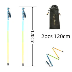 Ultra Lightweight Foldable Carbon Fiber Trekking Poles (Colorful 2pcs 120cm)