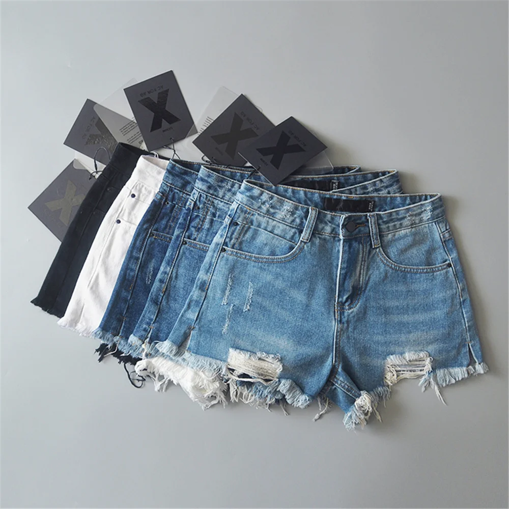 

Summer denim shorts for women black jeans shorts women distressed short mujer white jean shorts ripped y2k shorts 2023