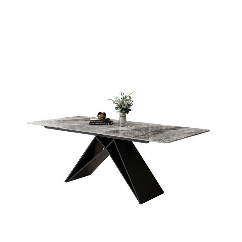 

Italian Style Dining Table And Chair Light Luxury Bright Rock Board Modern Household Small Coffee Muebles Furniture