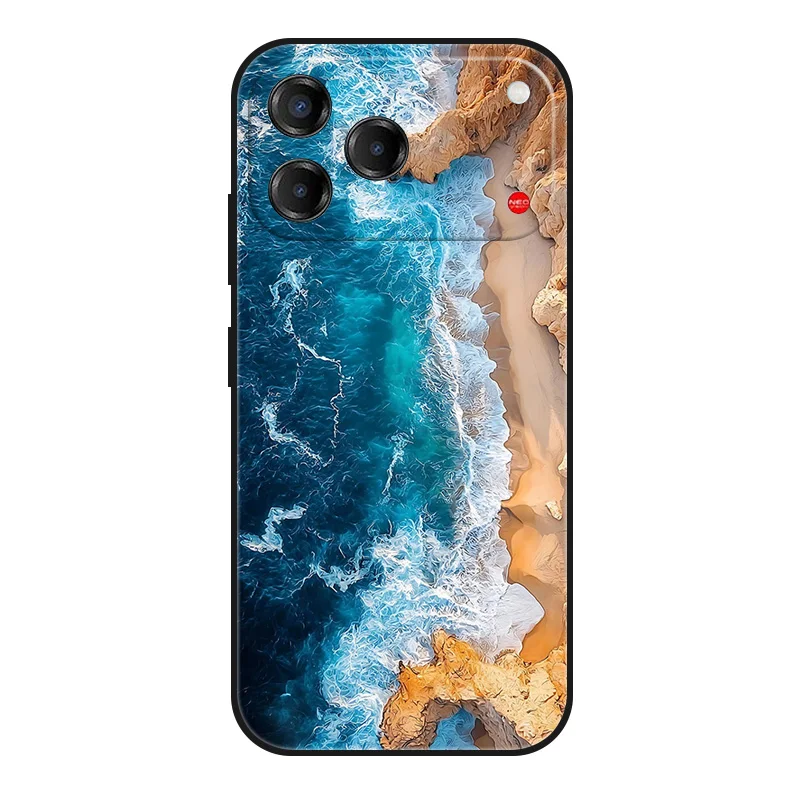 Marble Painted Soft Matte Silicone Back Cover - Elegant Design Case