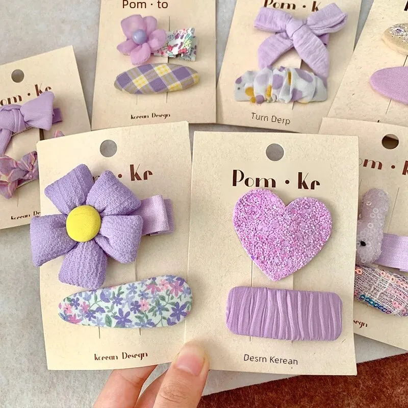 Purple - Handmade Fabric Bow Hair Clip 42