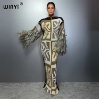 Robe de plage plissée élastique WINYI, nouvelle robe kaftan abaya de luxe Dubaï, robe de soirée longue pour femme musulmane. 1