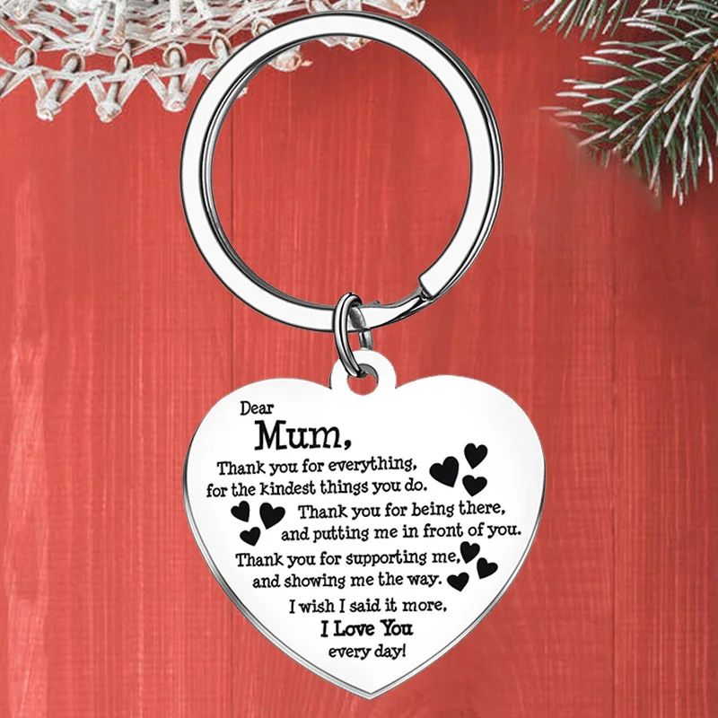 Metal Mother's Day Keychain pendant mom Gift key chain i love you