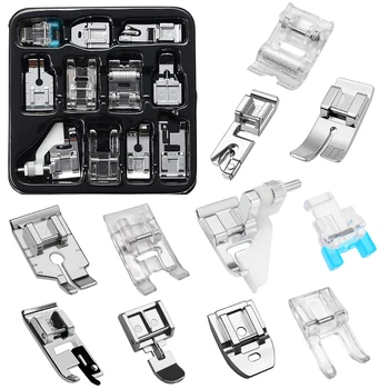 11 PCS Sewing Machine Presser Foot Set For Singer Brother Babylock Janome Snap On Low Shank Sewing Machine Accessories