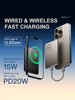 Ultra-Slim Magnetic Power Bank 5000mAh PD20W Wireless Power bank Fast Wired & Wireless Charging For iPhone 12/13/14/15/16 Pro 1