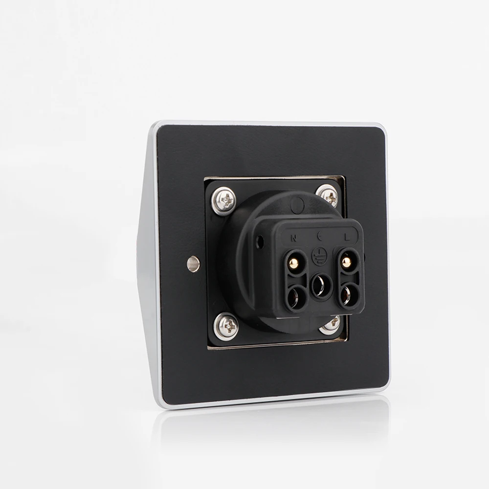 Monosaudio E86+ES3R Pure Copper Rhodium Plated Schuko Sockets Wall Socket Plug Power Outlet Schuko Wall Electrical Power Socket