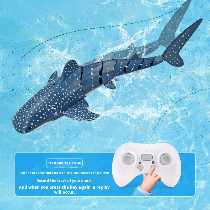 New 2.4G Remote Control Water Spray Shark Underwater Swimming Pool Simulation Electric Fish Model Children Boys Water Toys