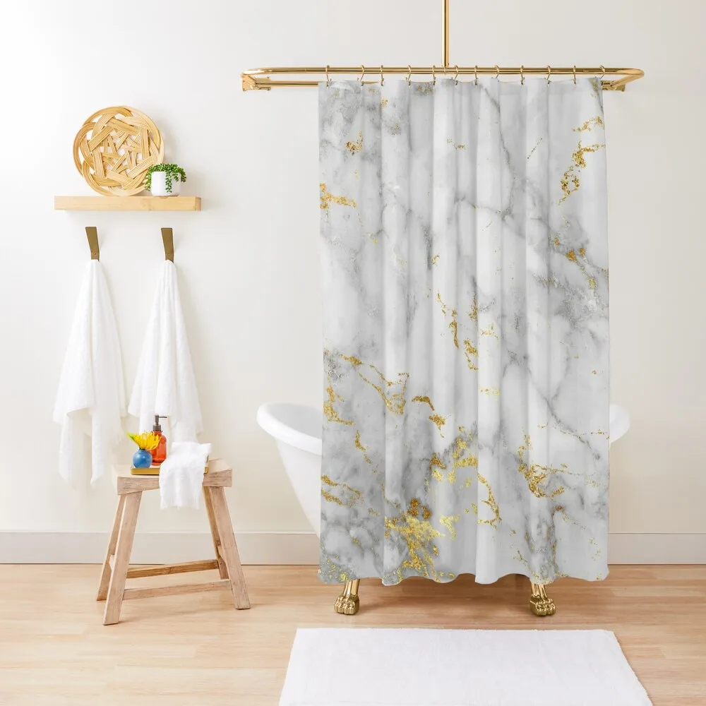 

Luxury Marble Shower Curtain Anti-Mold Waterproof Shower Shower Set Funny Luxury Bathroom Window Curtain