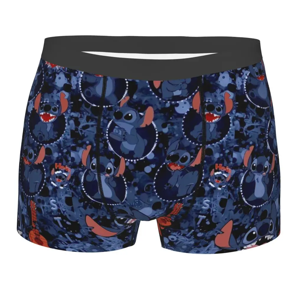 Custom Stitch Lion Cute Boxers Shorts Men's Disney Movie Briefs Underwear Fashion Underpants