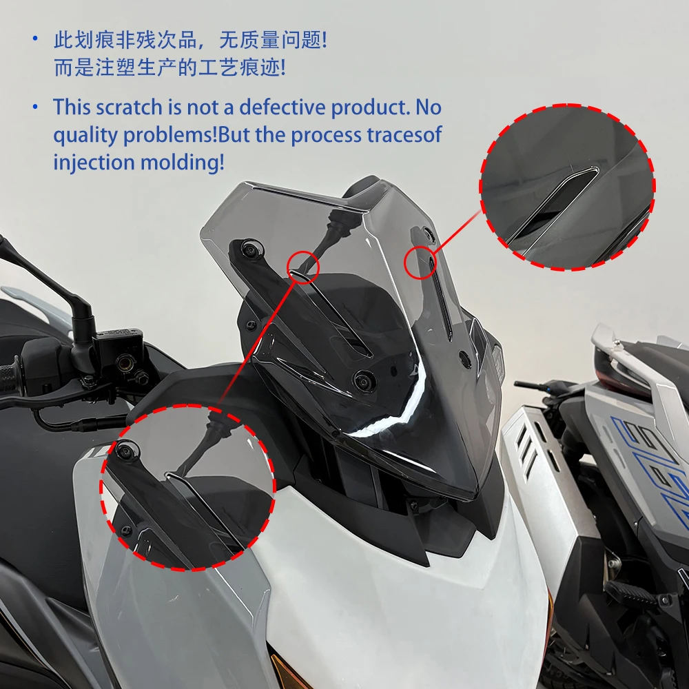 Deflector De Parabrisas Para Yamaha X-MAX125 Tech MAX/MAX+ 2025 - Negro/Titanio, Ajustable Y Fácil De Montar