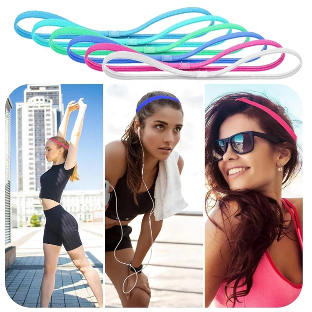 60451-228921.jpg 5-30PcsThin Elastic Headbands Non Slip Sport Sweatbands For Running Soccer Basketball Cycling Workouts Gym Tennis Hiking Volleyb