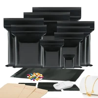 0.13mm Thickness Black Plastic Ziplock Bag Resealable PE Zipper Bag for Sundries Gift Waterproof Dustproof Seal Storage Packing 1